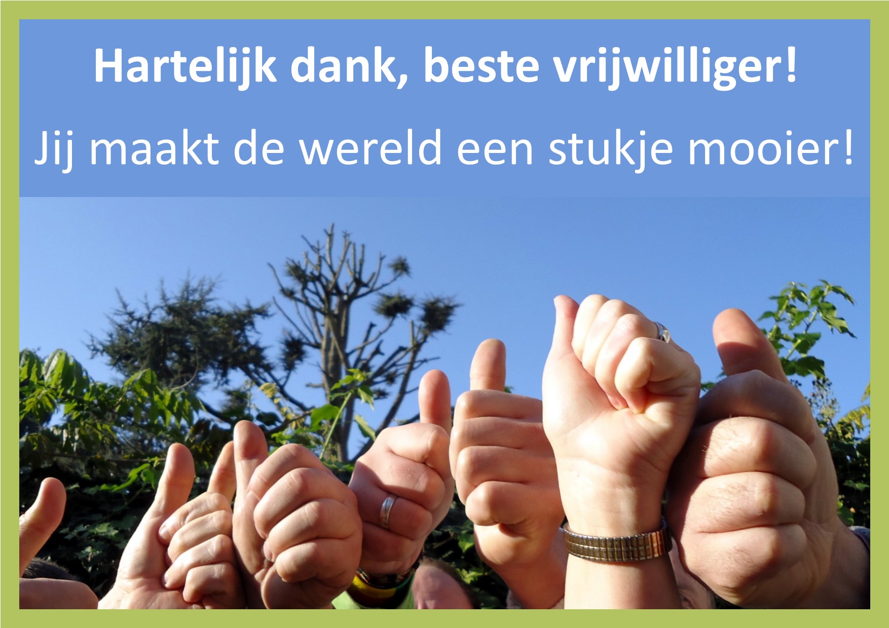 Op 5 december vieren we de internationale dag van de vrijwilliger
